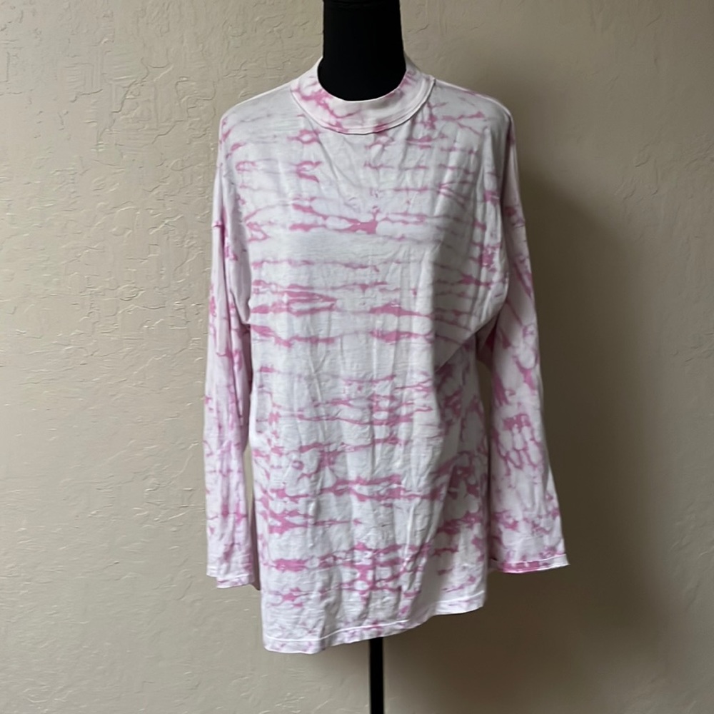 We The Free Pink and White Tie-Dye Long Sleeve‎ Tunic